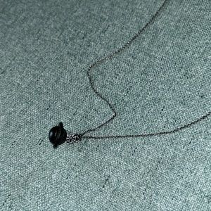 Petite orb brass necklace